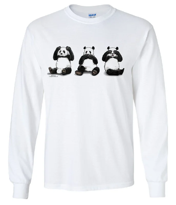 Men's smart - casual checkered t - shirts for semi - formal occasionsNo Evil Pandas By Royce Long Sleeve Shirt