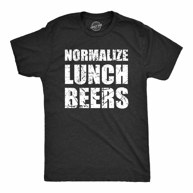Men's ribbed t - shirts with a textured finish for added styleNormalize Lunch Beers Men's T Shirt