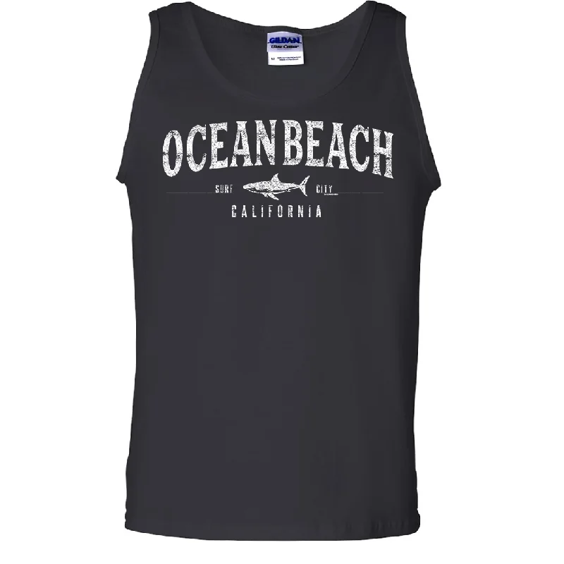 Men's eco - friendly recycled t - shirts for sustainable fashion choicesOcean Beach California Asst Colors Tank Top