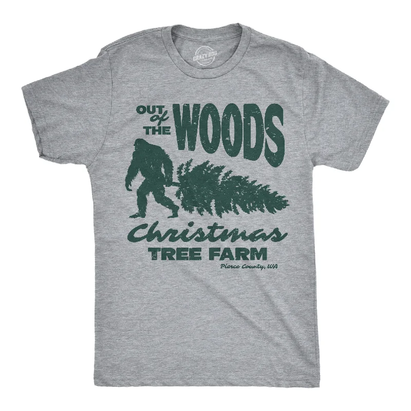 Men's plus - size pocket t - shirts with a classic lookOut Of The Woods Christmas Tree Farm Men's T Shirt
