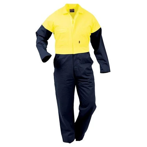 Overalls in a pastel color for a soft, feminine look​Overalls (100% Cotton) - Yellow/Navy - DOPCO”