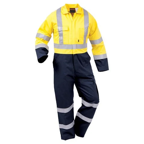 Leather overalls for a bold, edgy look​Overalls (100% Cotton) Taped  - Yellow/Navy CTPCO