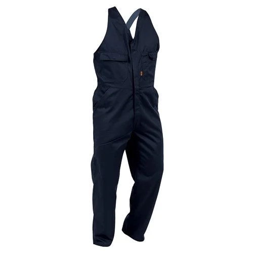 Overalls with a ruffled hem for a stylish touch​Easy Action Overalls - Navy (100% Cotton)