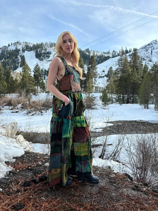 Plus - size maternity overalls for expectant moms​Palazzo Patchwork Overalls