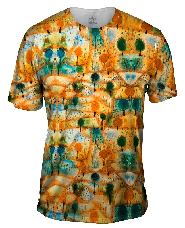 Men's printed Hawaiian t - shirts for tropical vacationsPaul Klee - "Small Rhythmic Landscape" (1920) Men's printed Hawaiian t - shirts for tropical vacationsPaul Klee - "Small Rhythmic Landscape" (1920)