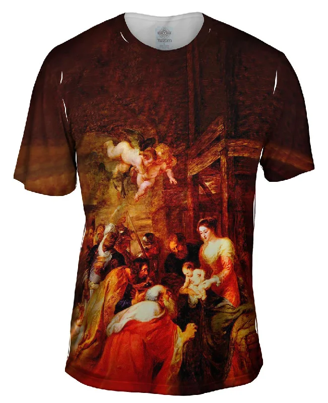Men's slim - fit graphic t - shirts with vintage rock band printsPeter Paul Rubens - "The Adoration of the Magi" Men's slim - fit graphic t - shirts with vintage rock band printsPeter Paul Rubens - "The Adoration of the Magi"