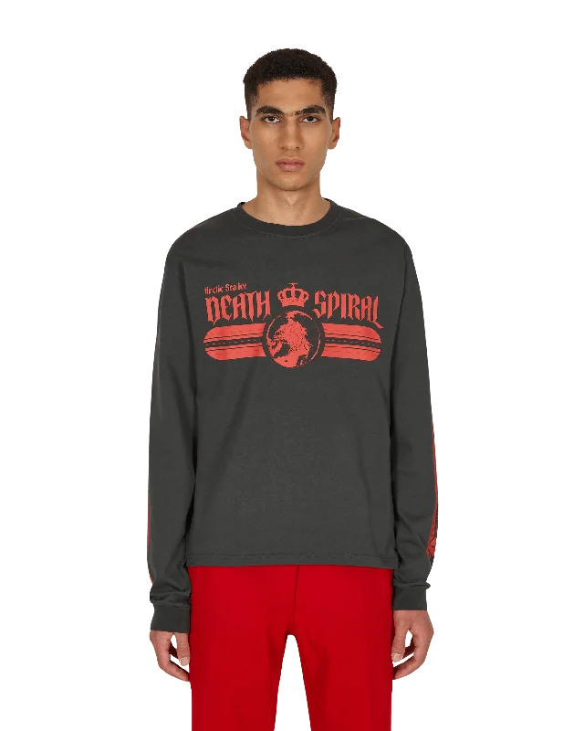 Men's slim - fit graphic t - shirts with vintage rock band printsDeath Spiral Longsleeve T-Shirt Black
