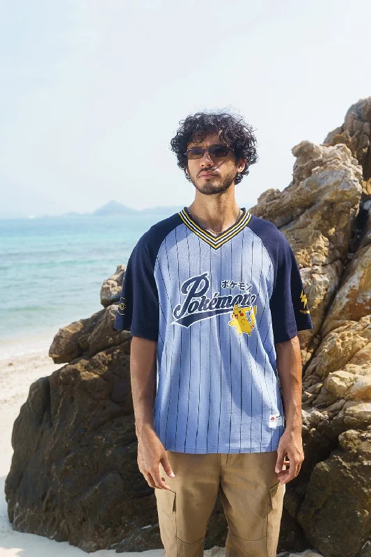 Men's printed Hawaiian t - shirts for tropical vacationsPikachu 25 Oversized Jersey