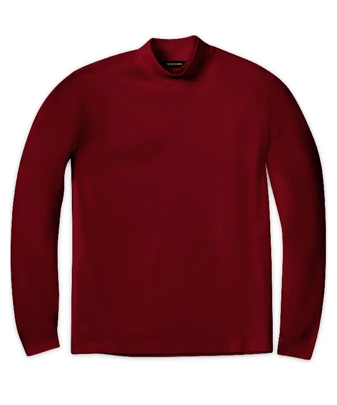 Men's antimicrobial t - shirts for odor - free freshness during travelPima Mock Turtleneck, Burgundy Men's antimicrobial t - shirts for odor - free freshness during travelPima Mock Turtleneck, Burgundy