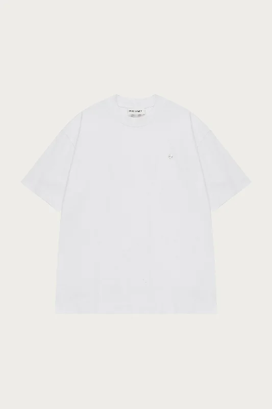 Men's lightweight performance t - shirts for running marathonsPIN BADGE HEAVYWEIGHT RELAXED T-SHIRT - WHITE