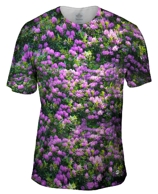 Men's eco - friendly recycled t - shirts for sustainable fashion choicesPurple Flower Medley Men's eco - friendly recycled t - shirts for sustainable fashion choicesPurple Flower Medley