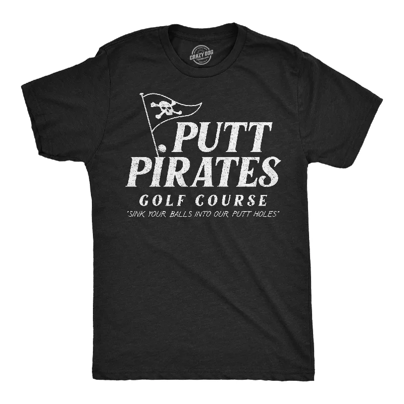 Men's long - sleeve henley t - shirts with button - down placketsPutt Pirates Golf Course Men's T Shirt Men's long - sleeve henley t - shirts with button - down placketsPutt Pirates Golf Course Men's T Shirt