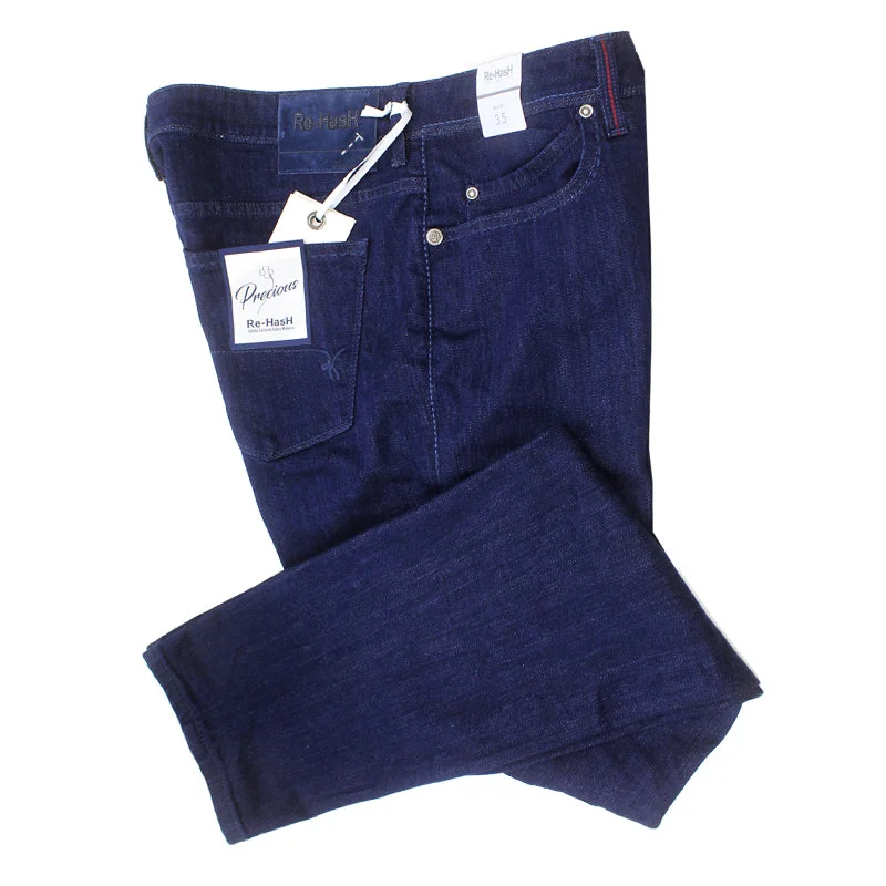 Men's cropped length casual linen pants for a breezy summer vibeRubens-Z Basic Denim 2644-LN Dark blue