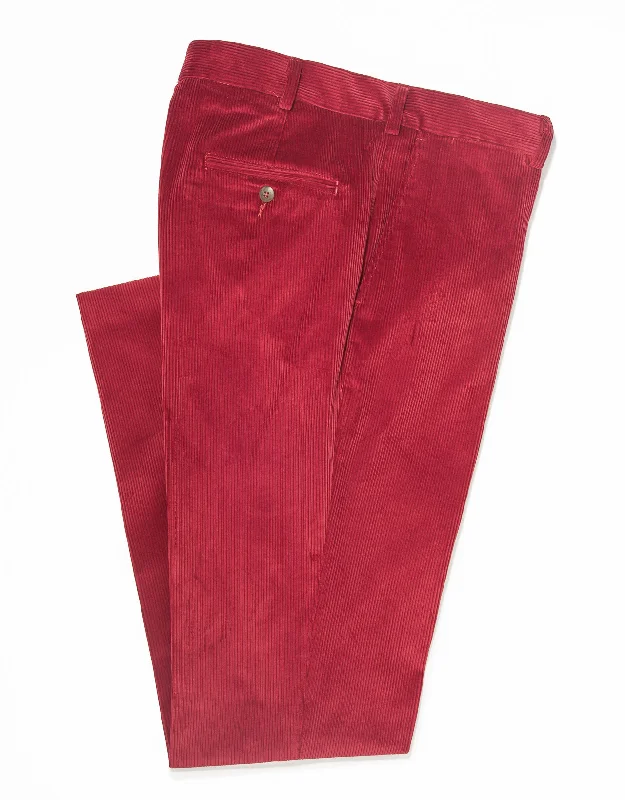 Men's high - waisted casual corduroy pants for a vintage charmRED CORDUROY PANTS