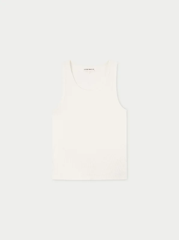 Men's long - sleeve henley t - shirts with button - down placketsRIB TEXTURED VEST - OFF WHITE