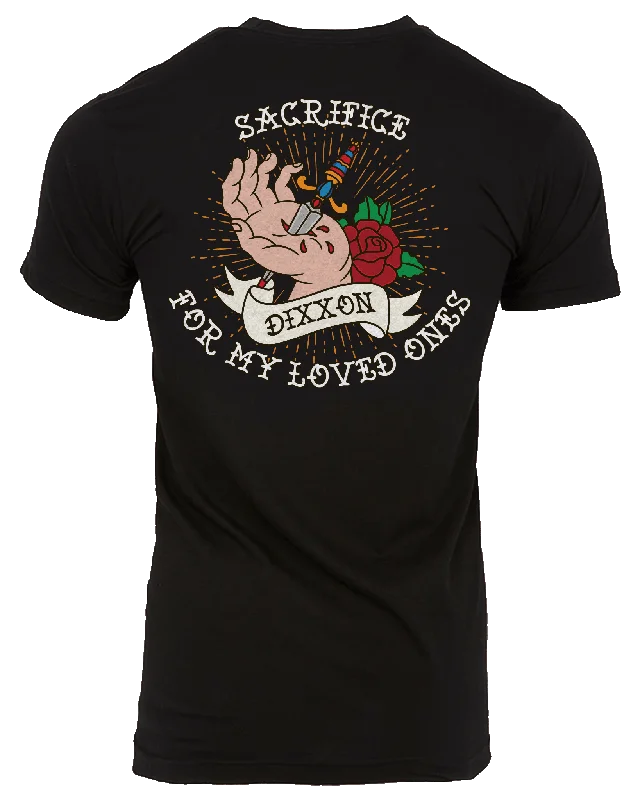 Men's long - sleeve henley t - shirts with button - down placketsSacrifice T-Shirt - Black