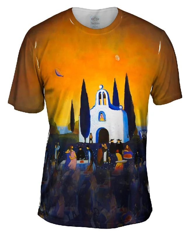 Men's distressed denim - look t - shirts with a rugged appealSalvador Dali - "Romeria Pilgrimage" (1921)