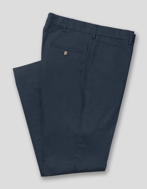 Men's drawstring casual jogger pants for comfortable workoutsSANDED TWILL PANTS - NAVY
