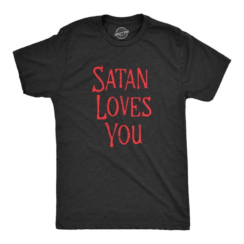 Men's UV - protection t - shirts for outdoor activities in the sunSatan Loves You Men's T Shirt Men's UV - protection t - shirts for outdoor activities in the sunSatan Loves You Men's T Shirt