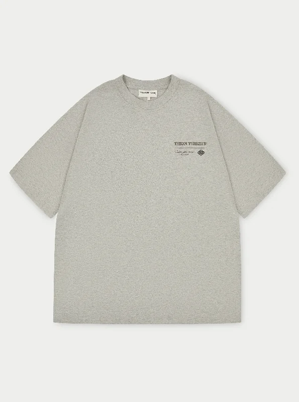 Men's organic cotton crew - neck t - shirts for everyday comfortSCRIPT MULTI GRAPHIC T-SHIRT - GREY MARL
