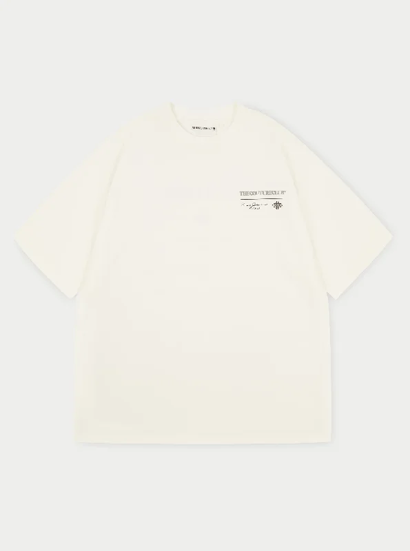 Men's antimicrobial t - shirts for odor - free freshness during travelSCRIPT MULTI GRAPHIC T-SHIRT - OFF WHITE
