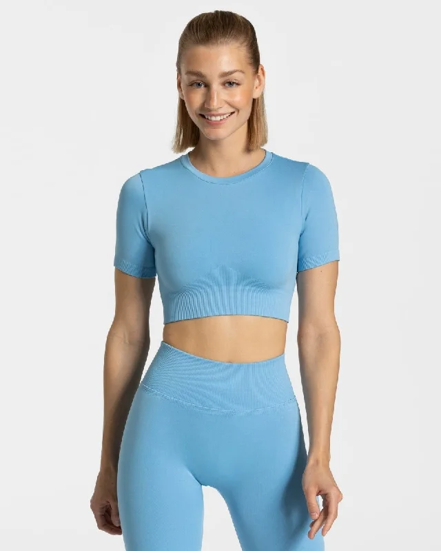 Men's UV - protection t - shirts for outdoor activities in the sunSensation Crop Top "Babyblau"