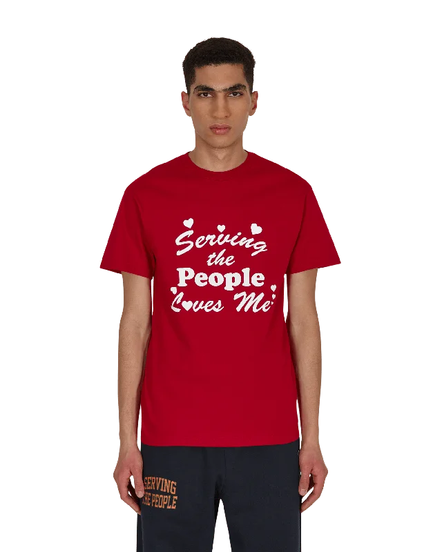 Men's printed Hawaiian t - shirts for tropical vacationsLoves Me T-Shirt Red