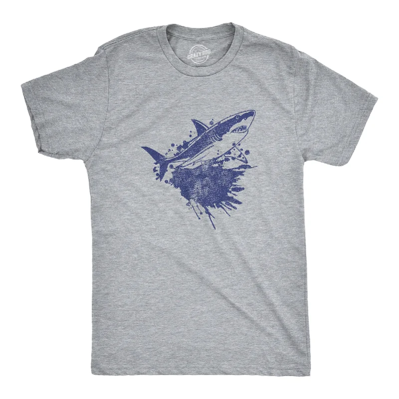 Men's plus - size pocket t - shirts with a classic lookShark Ink Splatter Men's T Shirt Men's plus - size pocket t - shirts with a classic lookShark Ink Splatter Men's T Shirt