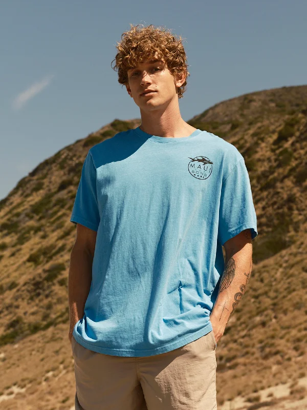 Men's long - sleeve henley t - shirts with button - down placketsShark Logo T-Shirt in Blue