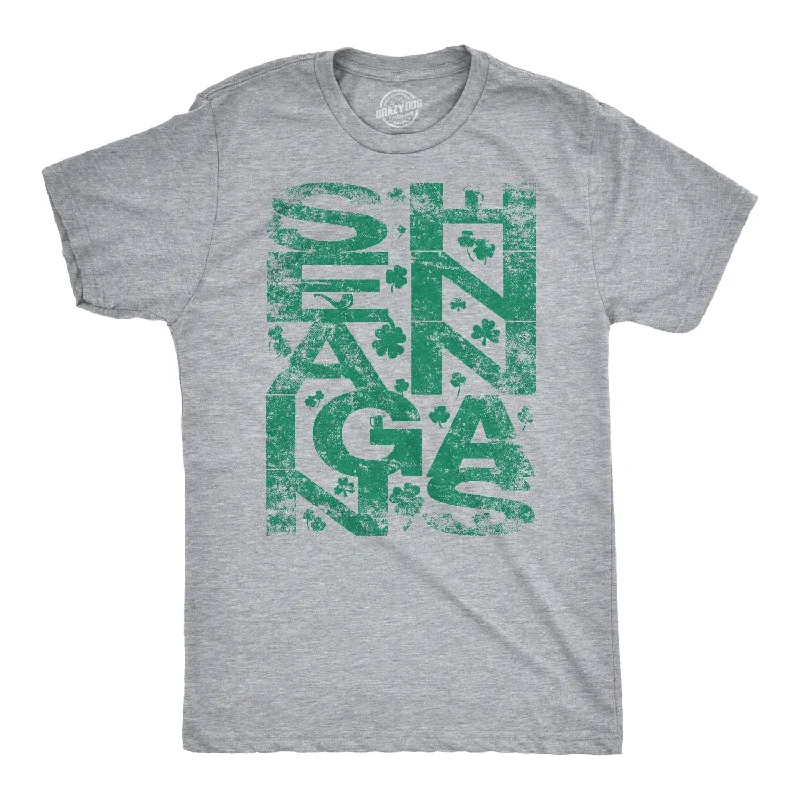 Men's short - sleeve linen t - shirts for summer beach outingsShenanigans Covered In Clovers Men's T Shirt