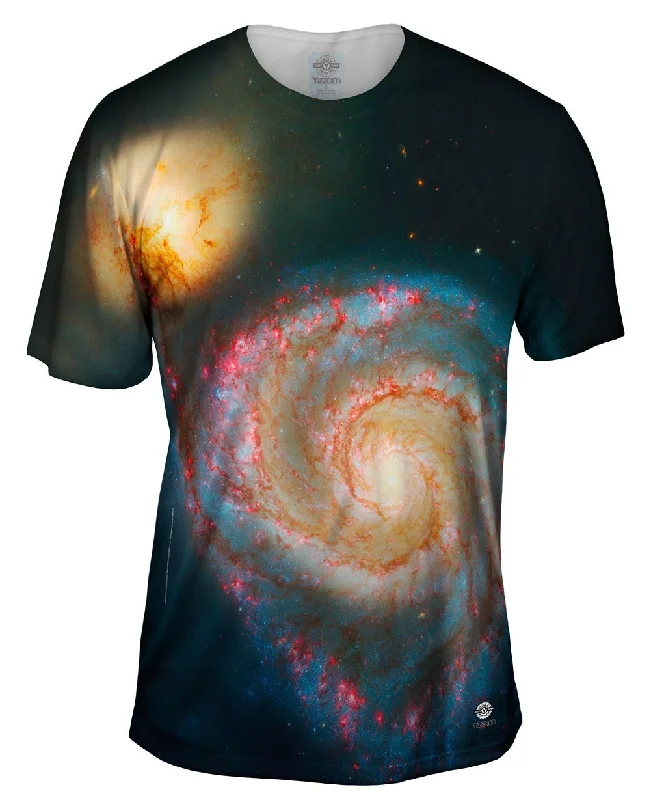 Men's UV - protection t - shirts for outdoor activities in the sunSpace Galaxy Messier 51