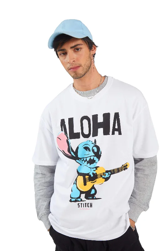 Men's smart - casual checkered t - shirts for semi - formal occasionsStitch Oversized T-shirt