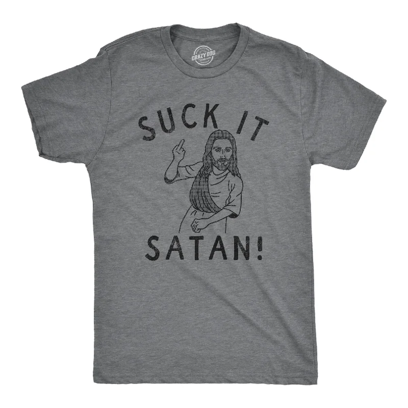 Men's thermal t - shirts with a high - neck design for cold weatherSuck It Satan Men's T Shirt