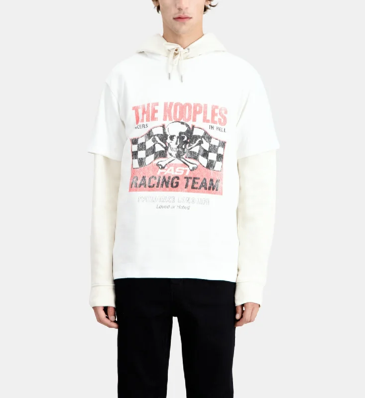 Men's ribbed t - shirts with a textured finish for added styleT-shirt With Racing Skull Serigraphy