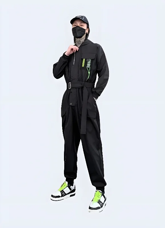 Overalls with a sherpa lining for extreme cold​Techwear Jumpsuit
