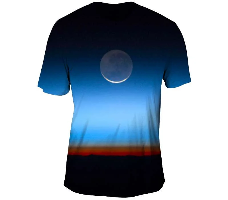 Men's UV - protection t - shirts for outdoor activities in the sunThe Moon At Dawn