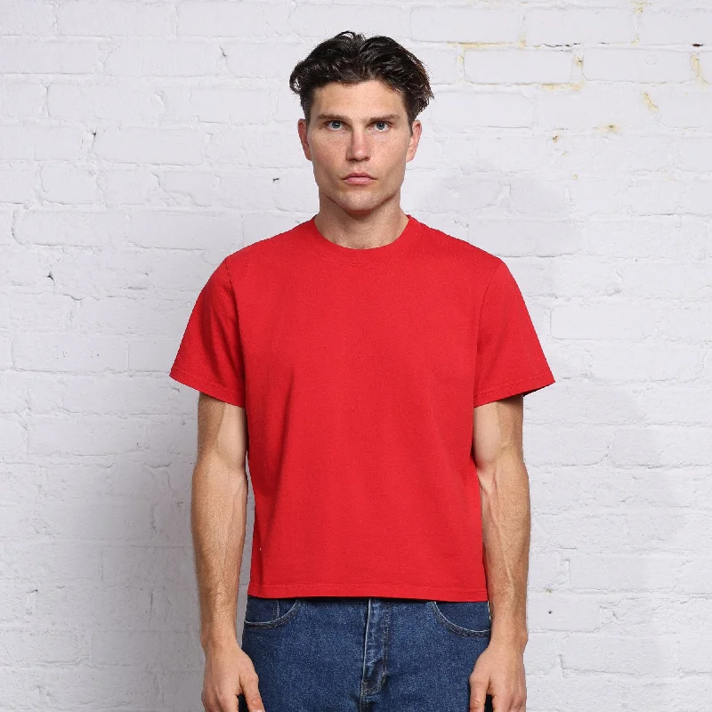 Men's mock - neck t - shirts with a modern and sleek styleThe Silverlake Crop Tee II