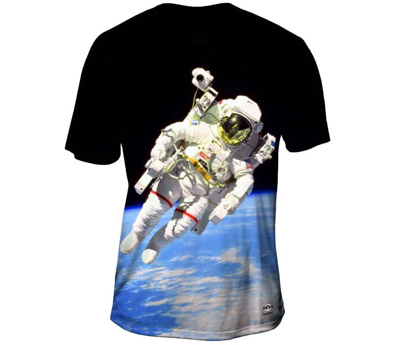 Men's short - sleeve linen t - shirts for summer beach outingsThe Space Walk