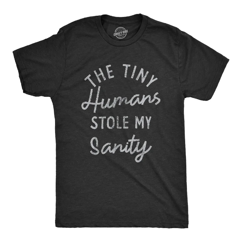 Men's button - front t - shirts with a unique artistic printThe Tiny Humans Stole My Sanity Men's T Shirt