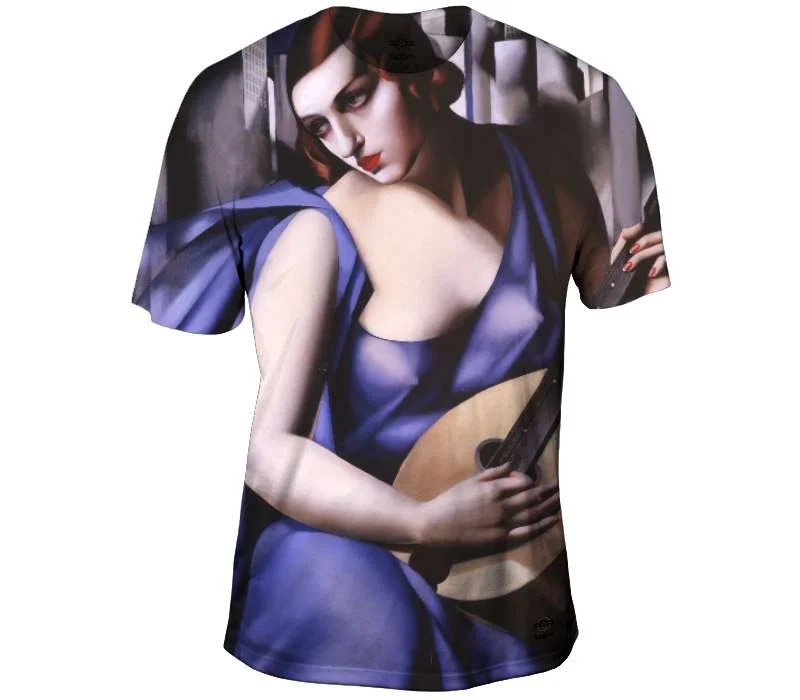 Men's mock - neck t - shirts with a modern and sleek styleThe Woman And The Lute