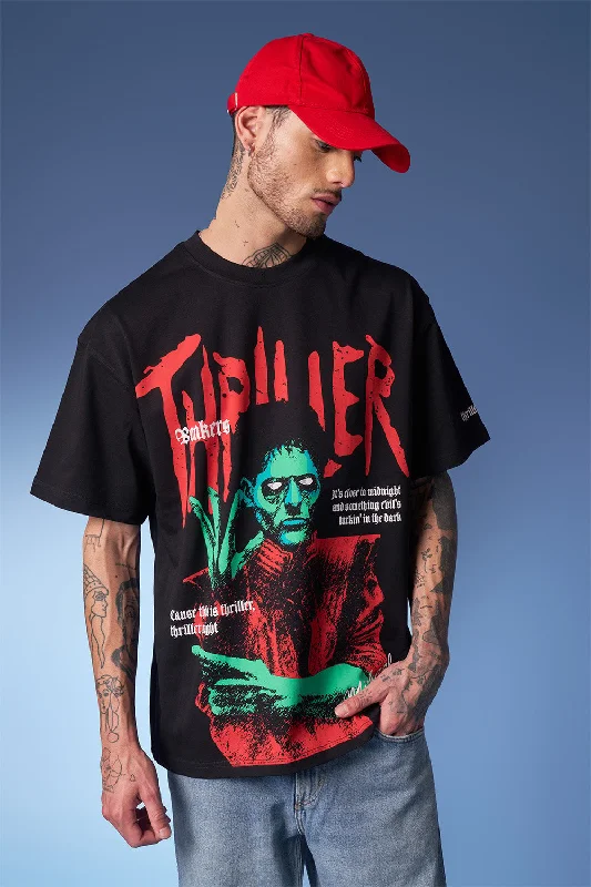 Men's lightweight performance t - shirts for running marathonsThriller Oversized T-shirt Men's lightweight performance t - shirts for running marathonsThriller Oversized T-shirt