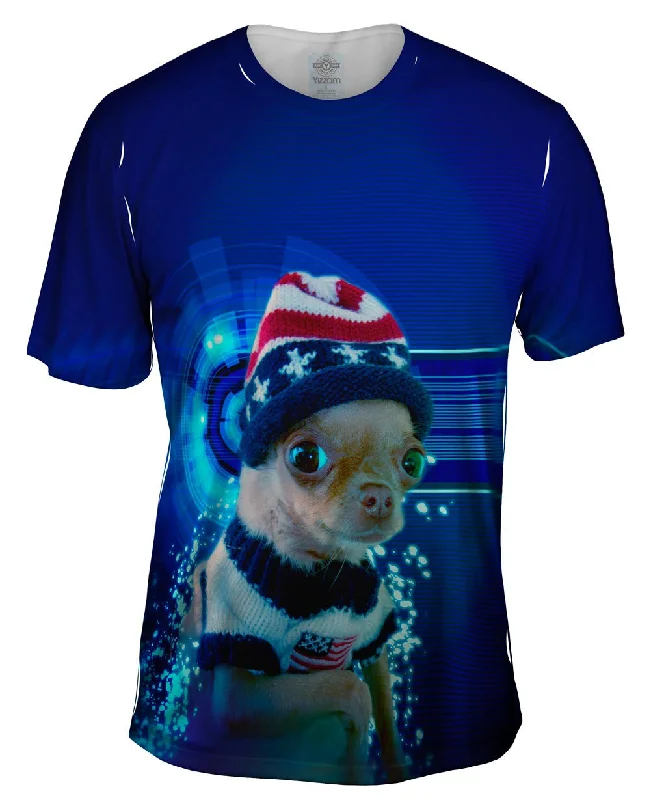 Men's moisture - wicking athletic t - shirts for intense workoutsTime Machine American Chihuahua Men's moisture - wicking athletic t - shirts for intense workoutsTime Machine American Chihuahua