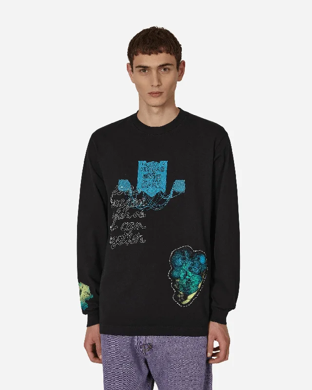 Men's mock - neck t - shirts with a modern and sleek styleCauleen Smith Ninjas In The Dark Longsleeve T-Shirt Black