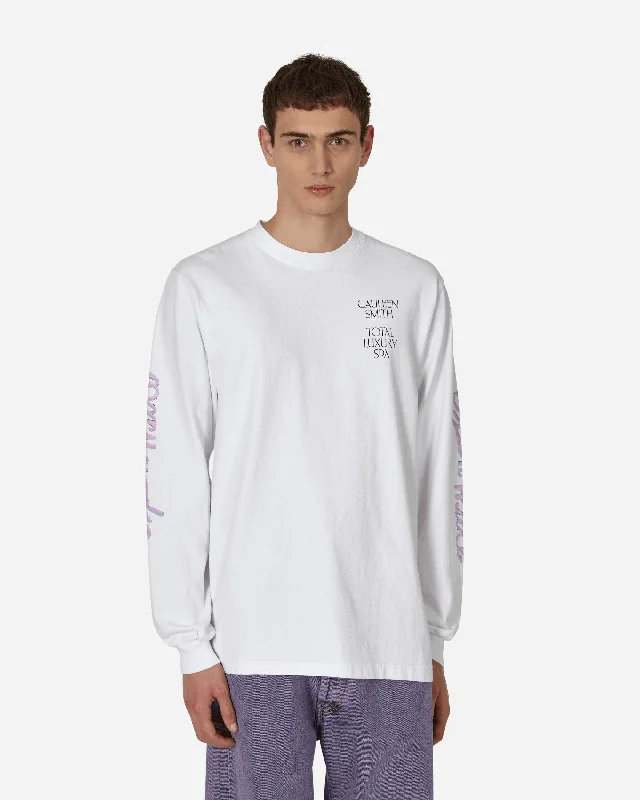Men's tie - dye t - shirts with a bohemian styleCauleen Smith Open Wide Longsleeve T-Shirt White