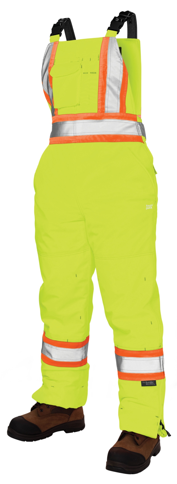 Overalls made of recycled materials for sustainability​Tough Duck Women’s Insulated Flex Safety Bib SB07