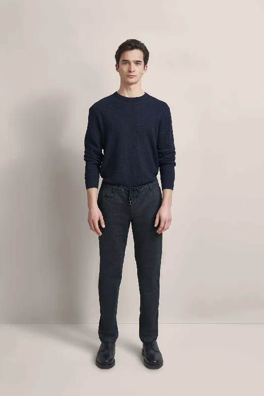 Men's pastel colored casual cotton pants for a spring - friendly styleTrousers with Subtle Pattern 4036-66899B