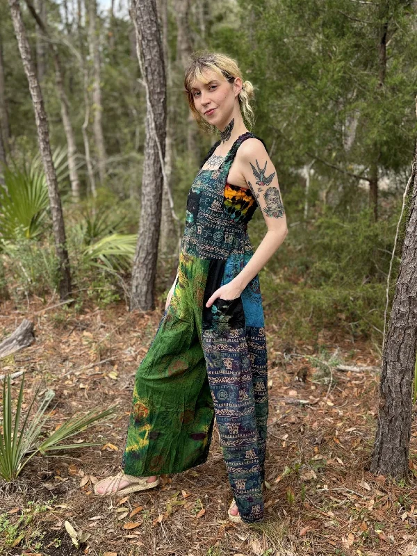 Overalls with a corduroy texture for warmth​Tie-Dye Pallazzo Overalls