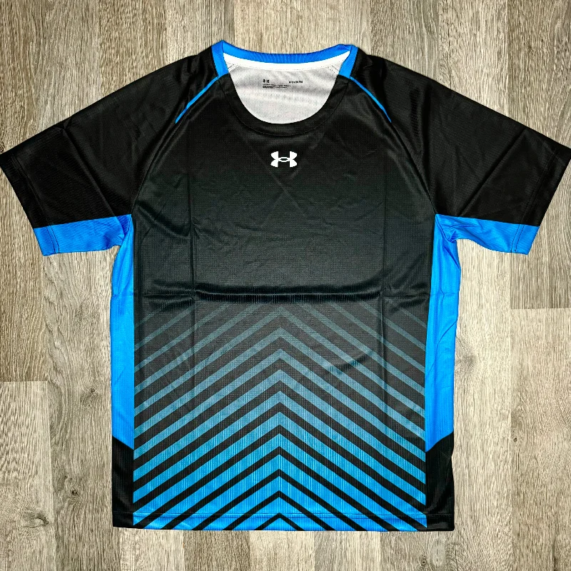 Men's slim - fit graphic t - shirts with vintage rock band printsUnder Armour Arrow Tee - Black / Blue Men's slim - fit graphic t - shirts with vintage rock band printsUnder Armour Arrow Tee - Black / Blue