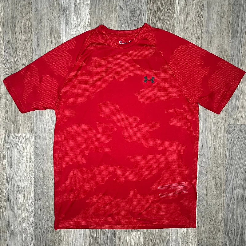 Men's distressed denim - look t - shirts with a rugged appealUnder Armour Velocity Jacquard Red