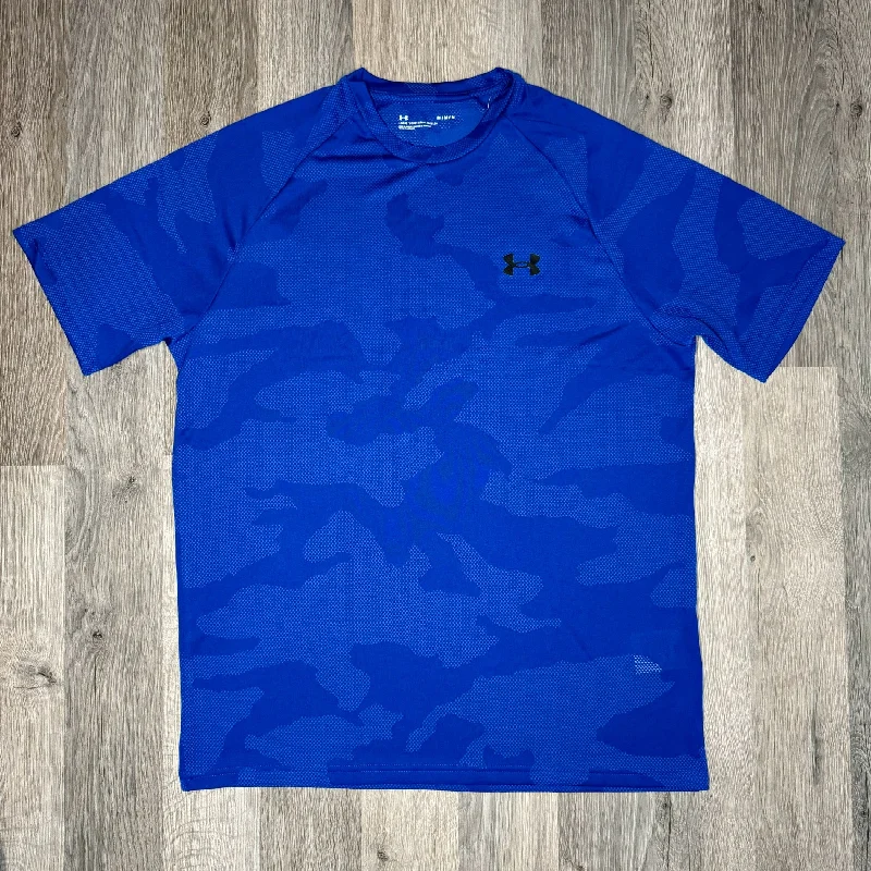 Men's organic cotton crew - neck t - shirts for everyday comfortUnder Armour Velocity Jacquard Royal Blue Men's organic cotton crew - neck t - shirts for everyday comfortUnder Armour Velocity Jacquard Royal Blue